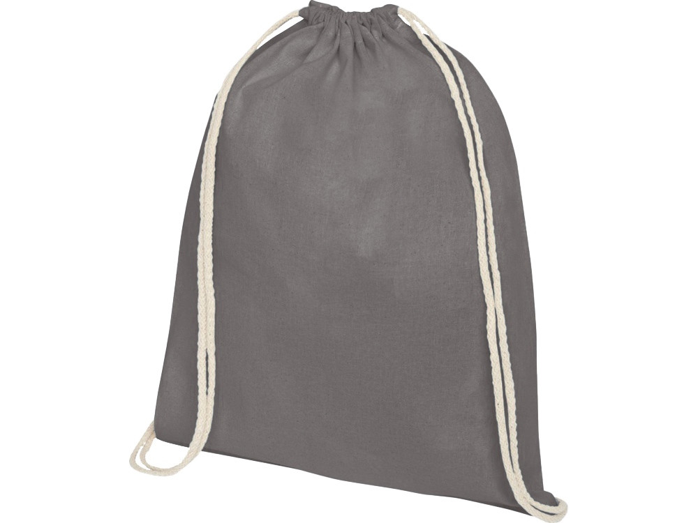 Рюкзак со шнурком Oregon хлопка плотностью 140 г/м2, серый - фото 1 - id-p111798022