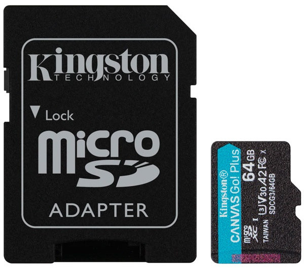 Карта памяти Kingston Canvas Go! Plus microSDXC 64 ГБ [SDCG3/64GB]
