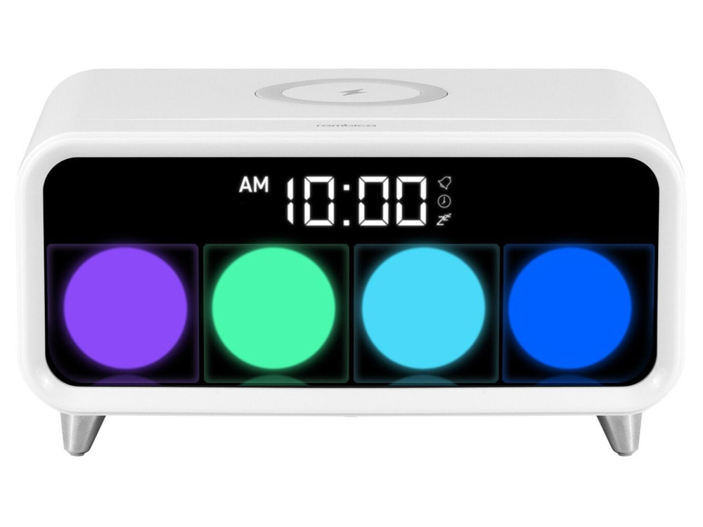 Часы с беспроводным зарядным устройством Rombica Timebox 1, белый - фото 2 - id-p111795341