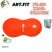 Фитбол-Арахис, мяч для фитнеса c насосом (40*80см, оранжевый)