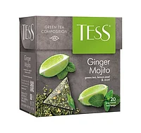 Зеленый чай TESS с цедрой лимона и мятой Ginger Mojito в пирамидках 20шт