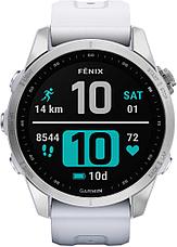 Часы Garmin Fenix 7S стальной/белый силикон 010-02539-03 с GPS навигатором, фото 3