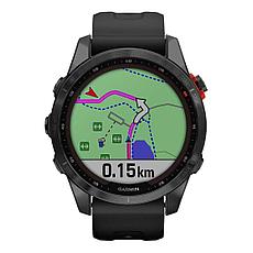 Часы Garmin Fenix 7S Solar черные/черный силикон 010-02539-13 с GPS навигатором, фото 2