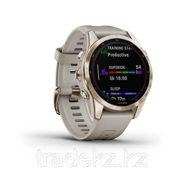 Часы Garmin Fenix 7S Sapphire Sol титан "светлое золото"/песочный силикон 010-02539-21