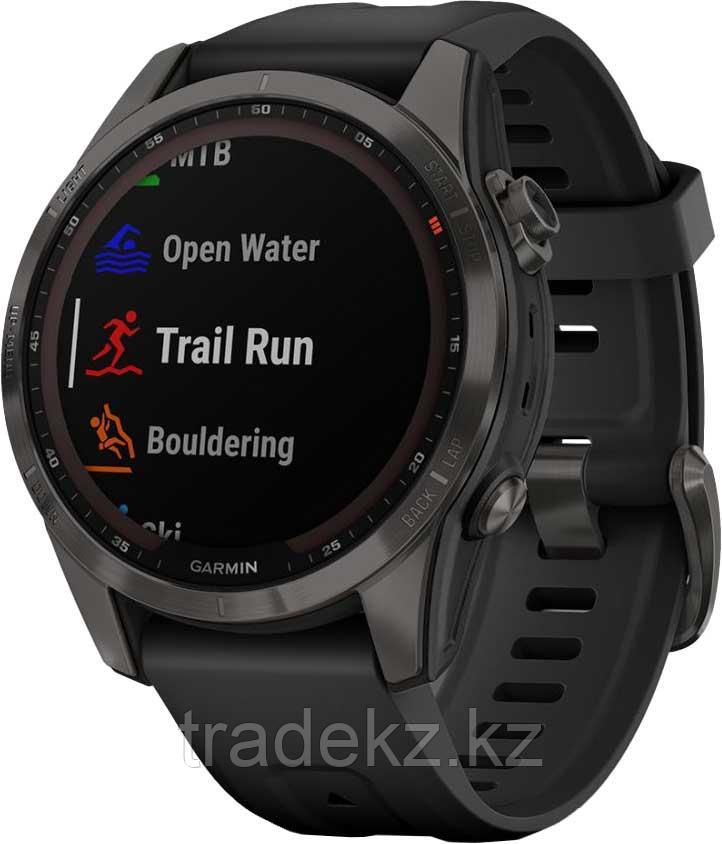 Часы Garmin Fenix 7S Sapphire Sol черные с черным силиконом 010-02539-25 - фото 1 - id-p113717746