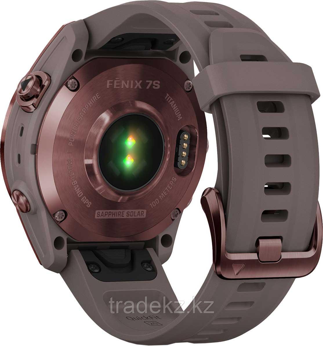 Часы Garmin Fenix 7S Sapphire Sol титан "бронза"/серый силикон 010-02539-29 - фото 2 - id-p113717769