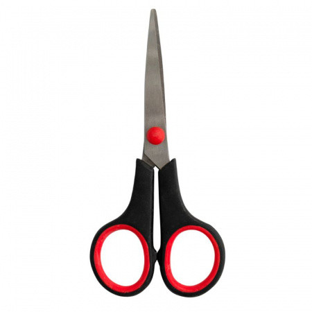 Ножницы BURO Smart, 140 мм, ручки с резиновой вставкой, черный/красный - фото 4 - id-p113717771