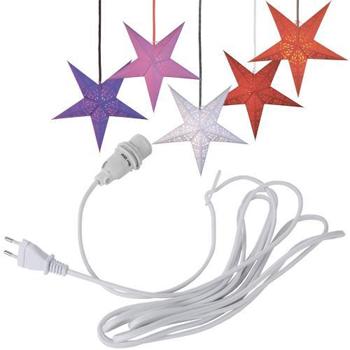 STAR TRADING AB Кабель белый 3,5м стартовый для декораций Звезда 500-19, 500-20 для ламп с цоколем Е14 25вт - фото 1 - id-p112810478