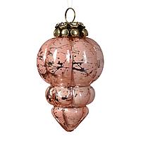 Kaemingk B. V. Декор Подвеска стекло розовая со стразами под старину d7,5х12см