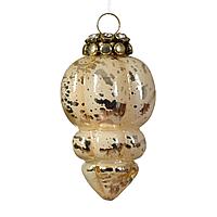 Kaemingk B. V. Декор Подвеска стекло золотистая со стразами под старину d7,5х12см