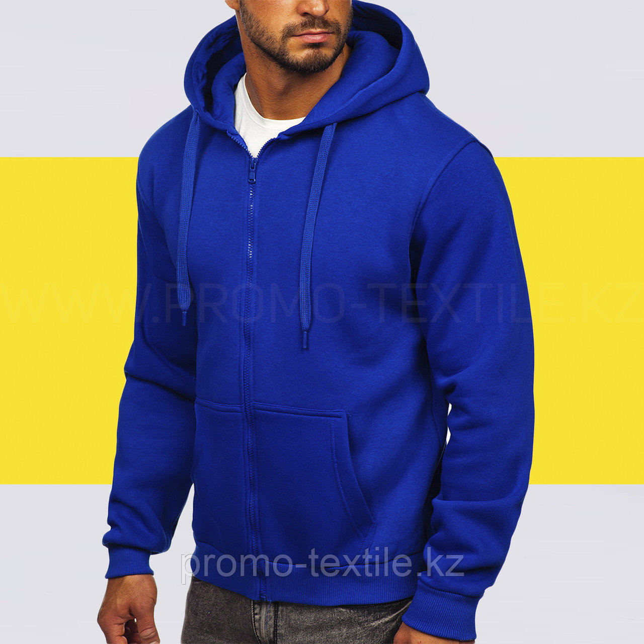 Толстовка на замке синий цвет | Толстовка с капюшоном - фото 1 - id-p111744618