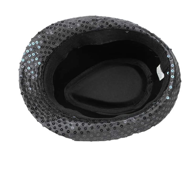 Шляпа карнавальная с пайетками Трилби (черная) размер 58 - фото 3 - id-p113720203