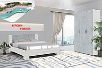 Нова Арландо - Комплект для спальни с матрасом Бали 00042861, 160, Белый/Бетон, Горизонт