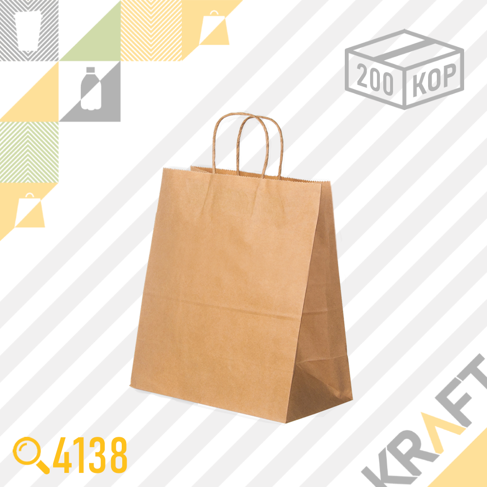 Бумажный пакет Retail Bag, Крафт 330x180x345 (78гр) (200шт/уп)