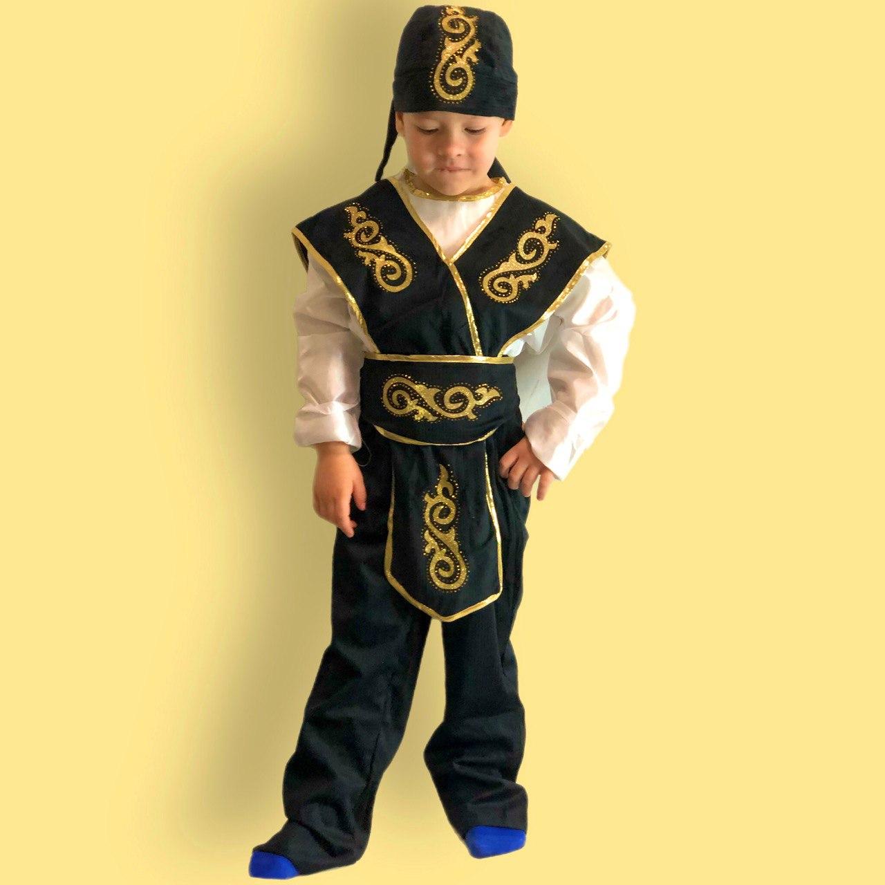 Национальный костюм детский казахский черно белый - фото 3 - id-p113302085