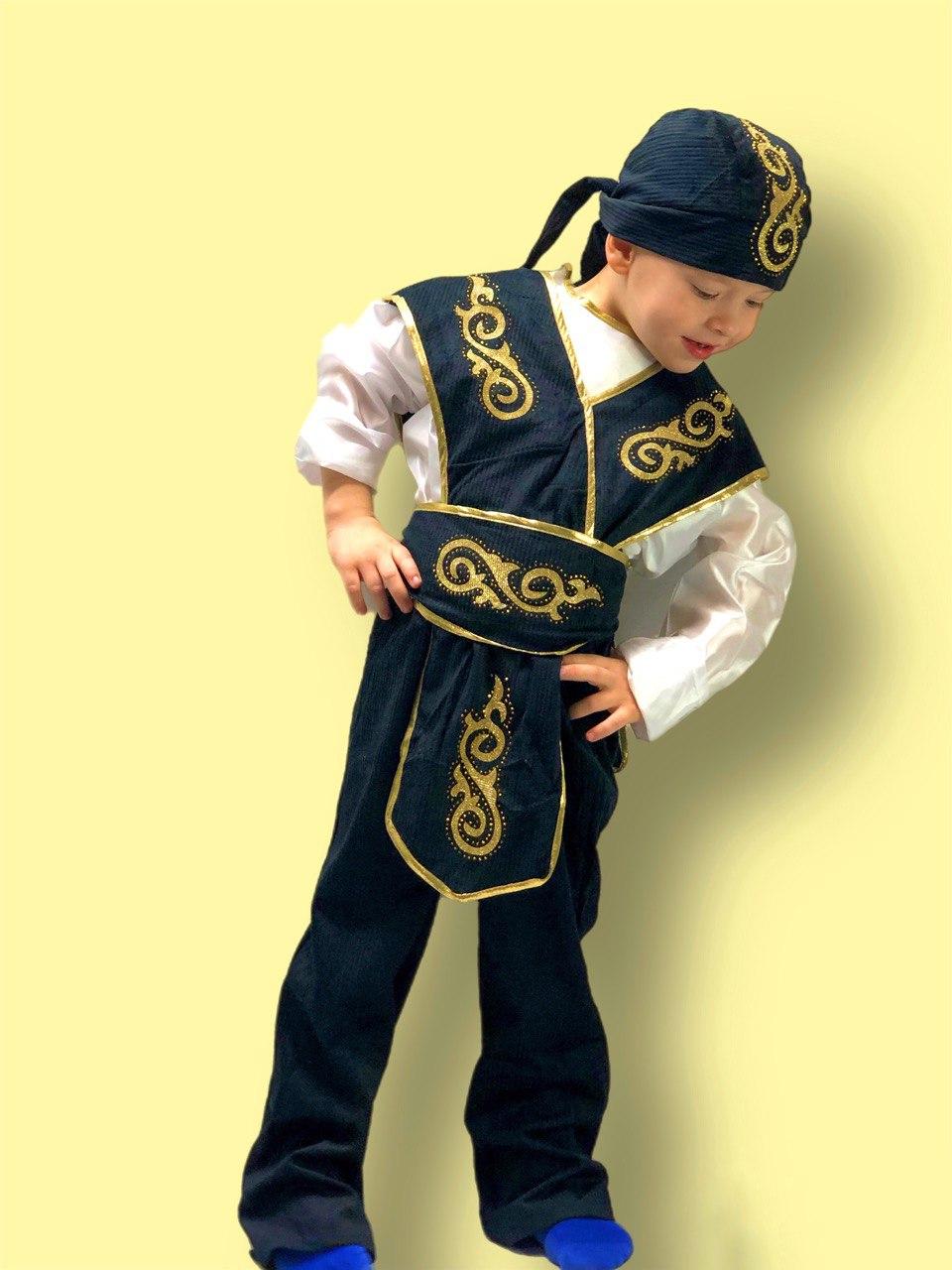 Национальный костюм детский казахский черно белый - фото 5 - id-p113302085