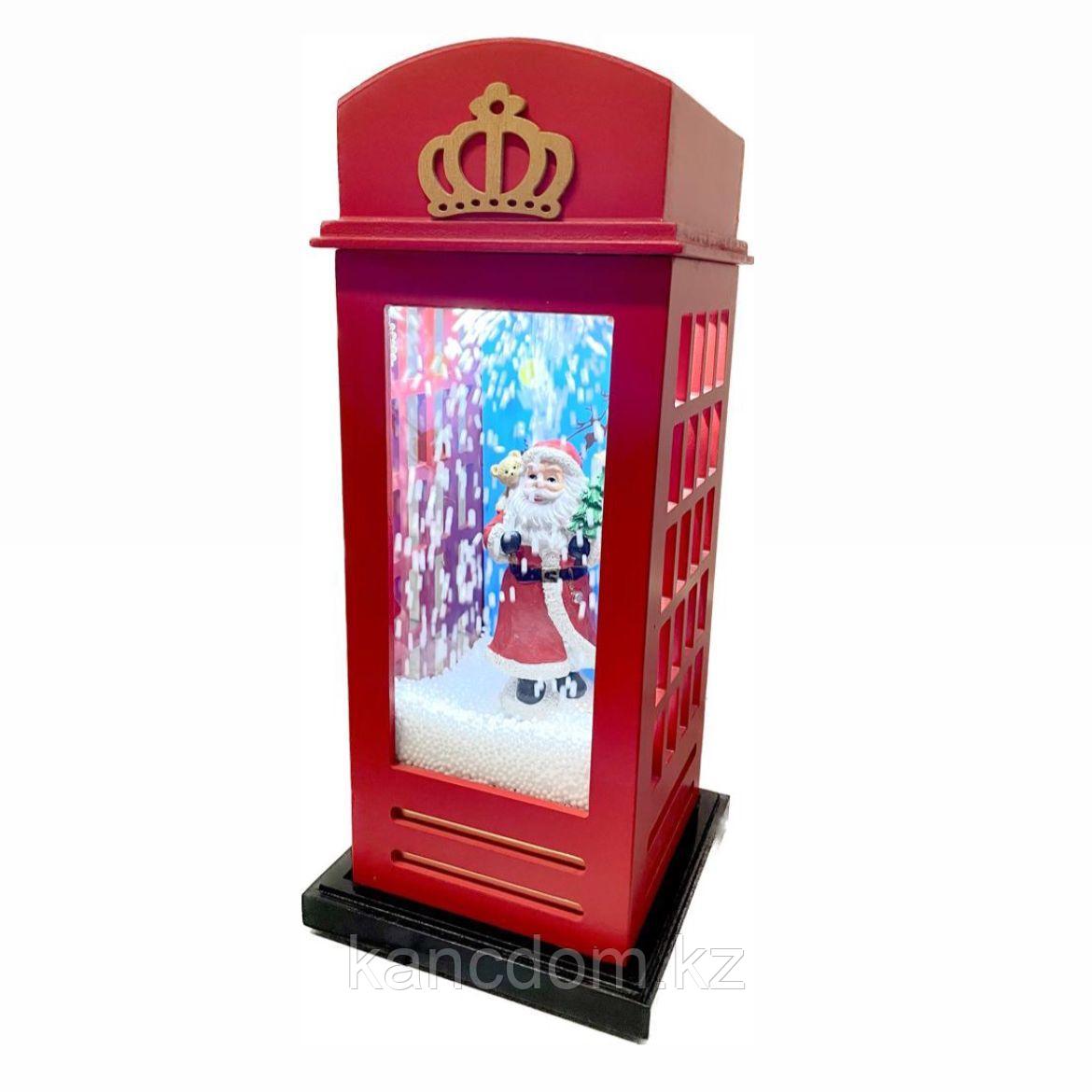 Новогодний сувенир «Snowing Mini Telephone Booth» с подсветкой - фото 1 - id-p113722006