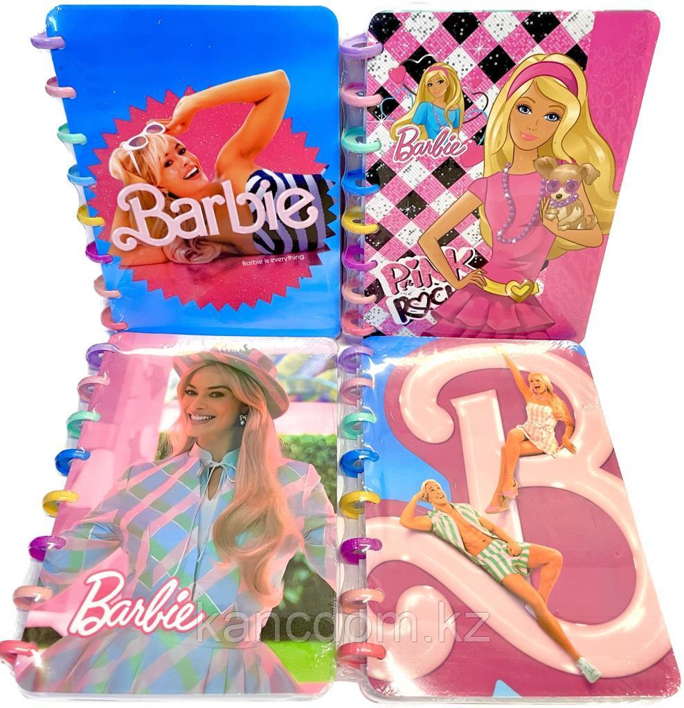 Блокнот А5, на цветных кольцах, 100л, в клетку "Barbie"