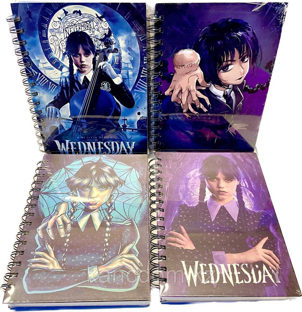 Блокнот А5, на спирали, 120л, в клетку "Wednesday" 909-111