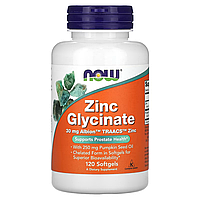 Zinc Glycinate, 30 mg, 120 softgels, NOW