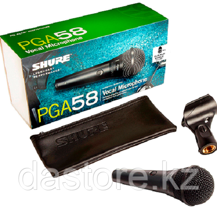 Shure PGA58-XLR-E кардиоидный вокальный микрофон с выключателем, с кабелем XLR-XLR, фото 2