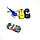 Самолет грузовой, 3 машинки, дорога, знаки,карта и вертолет 40*19*10см синий, фото 8