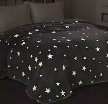 Плед светящийся в темноте с ворсом Air Soft (150 х 200 см / Серый / Звездочки), фото 3