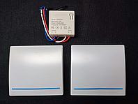 Одноклавишные беспроводные проходные выключатели 2 шт белый + Радиореле