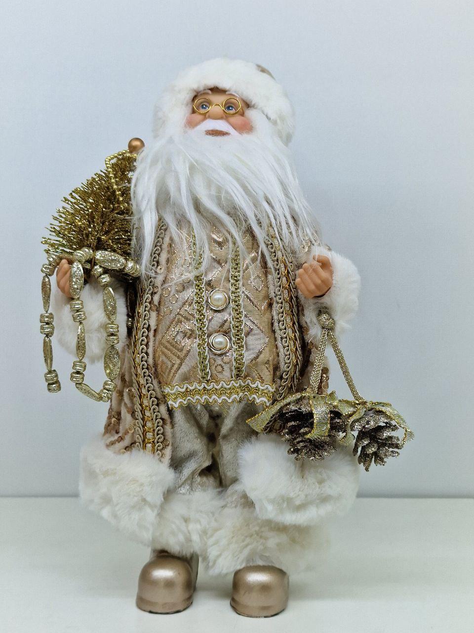 Дед мороз с золотой елкой белый - фото 1 - id-p113726071