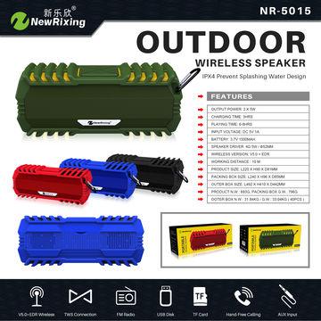 Влагозащищенная беспроводная портативная Bluetooth колонка, New Rixing NR-5015 dark green - фото 7 - id-p113726222