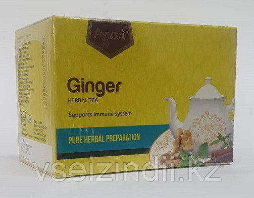 Травяной чай с имбирем для иммунитета (Ginger herbal tea AYUSRI), 20 пак - фото 1 - id-p113726338