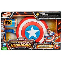 Hasbro Nerf Марвел Мехасаврлар Капитан Американың Редвиг Қалқан жарғышы