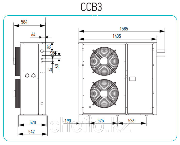 Компрессорно-конденсаторный агрегат Intercold ККБ3-ZB66 - фото 2 - id-p113603431