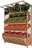 Стеллаж для овощей деревянный под корзины Евромаркет 2230х1360х700