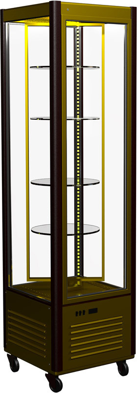 Шкаф кондитерский Полюс R400Cвр Сarboma Люкс (D4 VM 400-2 (коричневый-золотой, 1/2, INOX)) - фото 1 - id-p113635283