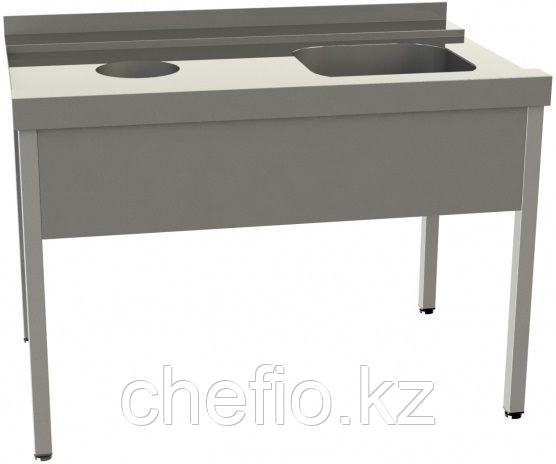Стол входной левый для посудомоечной машины RESTOINOX ВМЦРО/1-12/7,4-БЛ отверстие для сброса отходов - фото 1 - id-p113623558