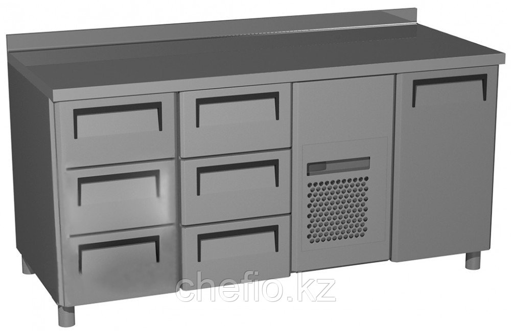 Стол холодильный Полюс T70 M3-1 (3GN/NT Carboma) 0430-2 корпус нержавеющая сталь 1 дверь, 6 ящиков - фото 1 - id-p113629828