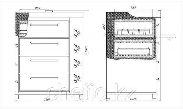 Печь хлебопекарная Восход ХПЭ-750/4С (со стеклянными дверьми, В713) - фото 2 - id-p113634831