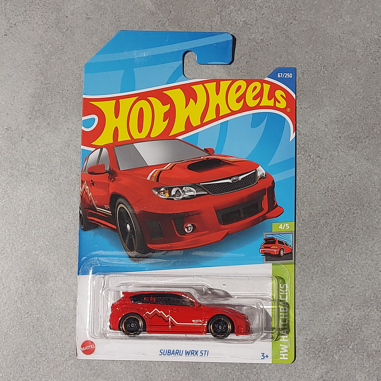 Оригинальная Машинка "Hot wheels" Subaru WRX STI. HW Hatchbacks. Mattel. 67/250. Хотвилс. Машинки. Подарок.