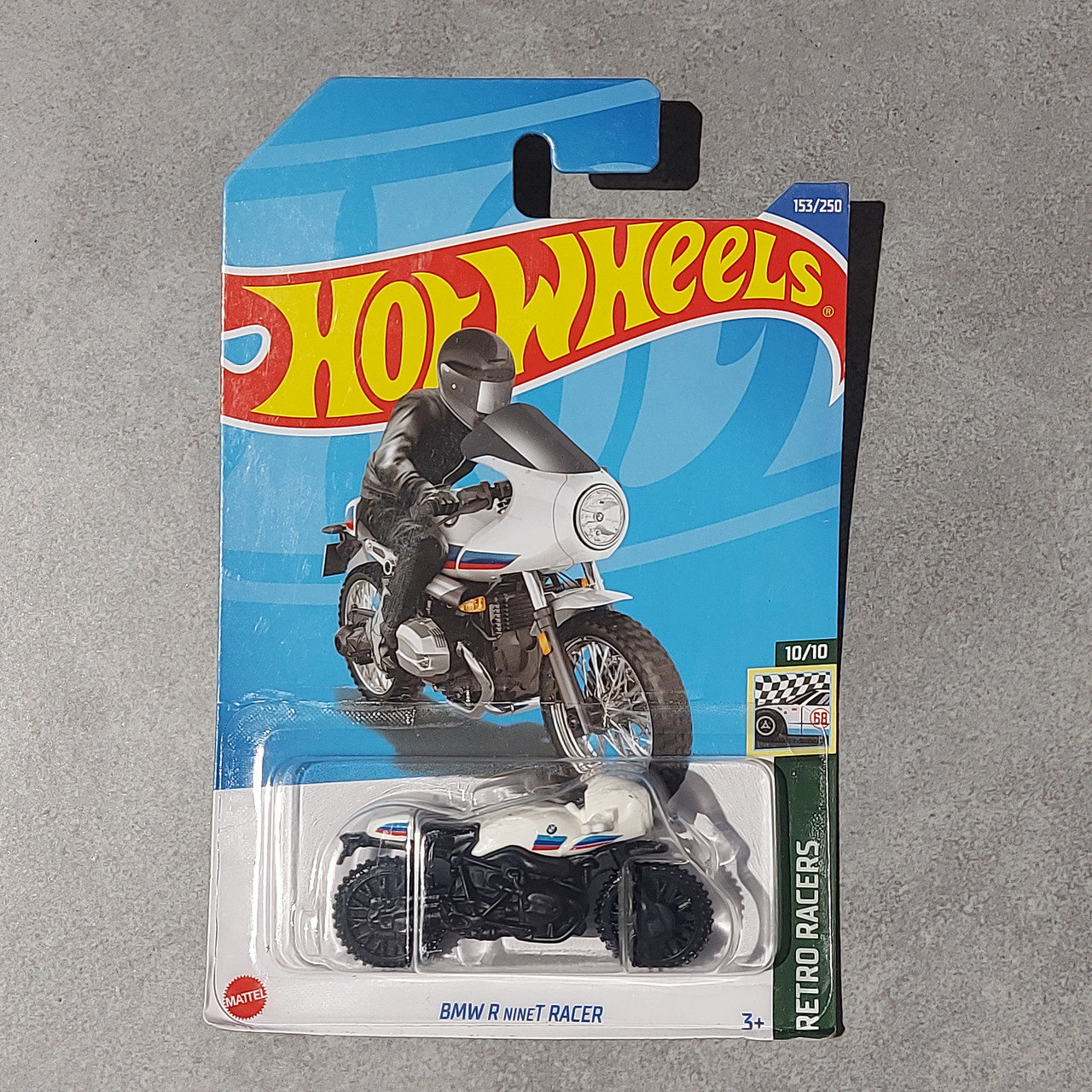 Оригинальная Машинка "Hot wheels" BMW R nineT RACER. Retro Racers. Mattel. Хотвилс. Машинки. Мотоцикл. Подарок