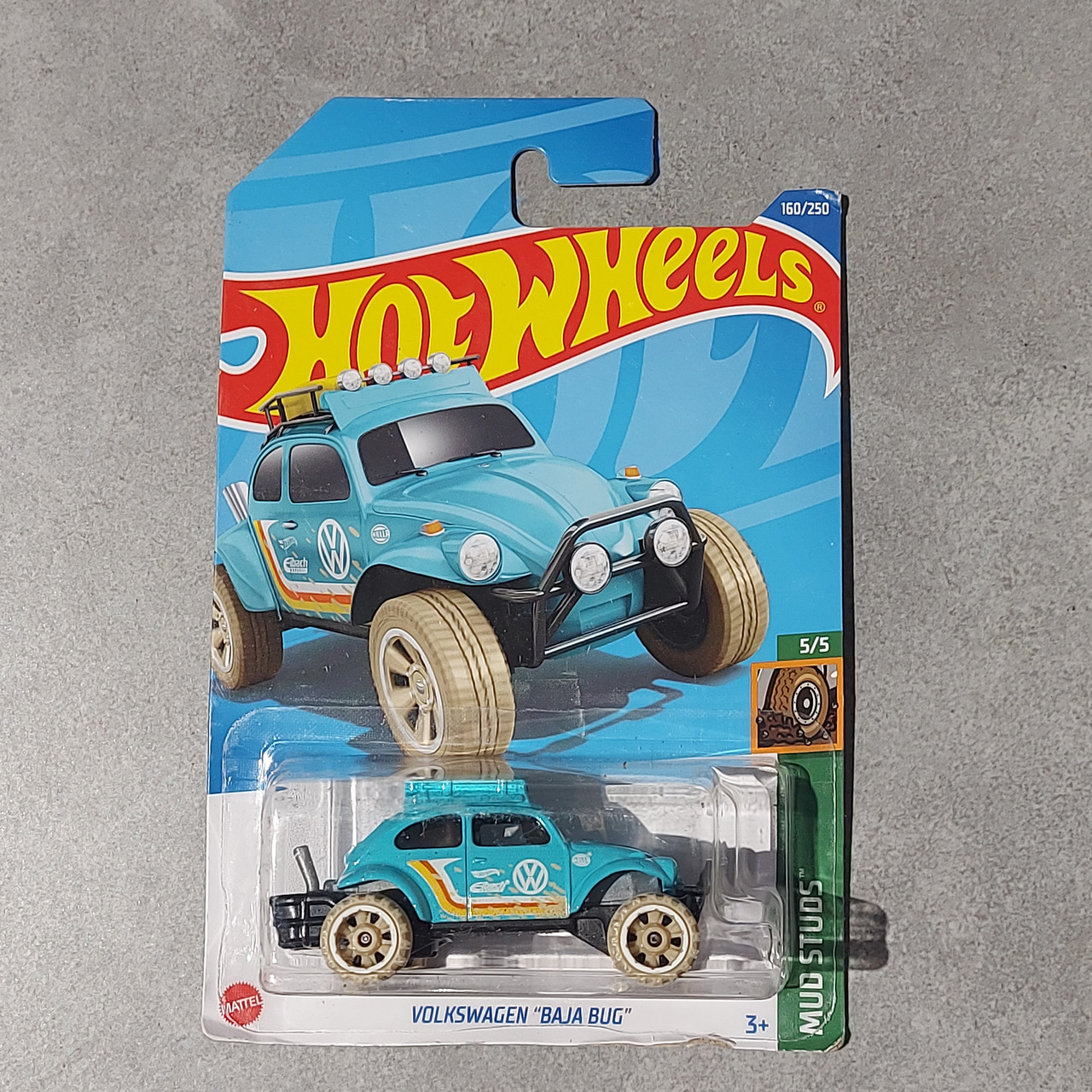 Оригинальная Машинка "Hot wheels" VOLKSWAGEN "BAJA BUG". Mud Studs. Mattel. 160/250. Хотвилс. Машинки. Подарок, фото 1