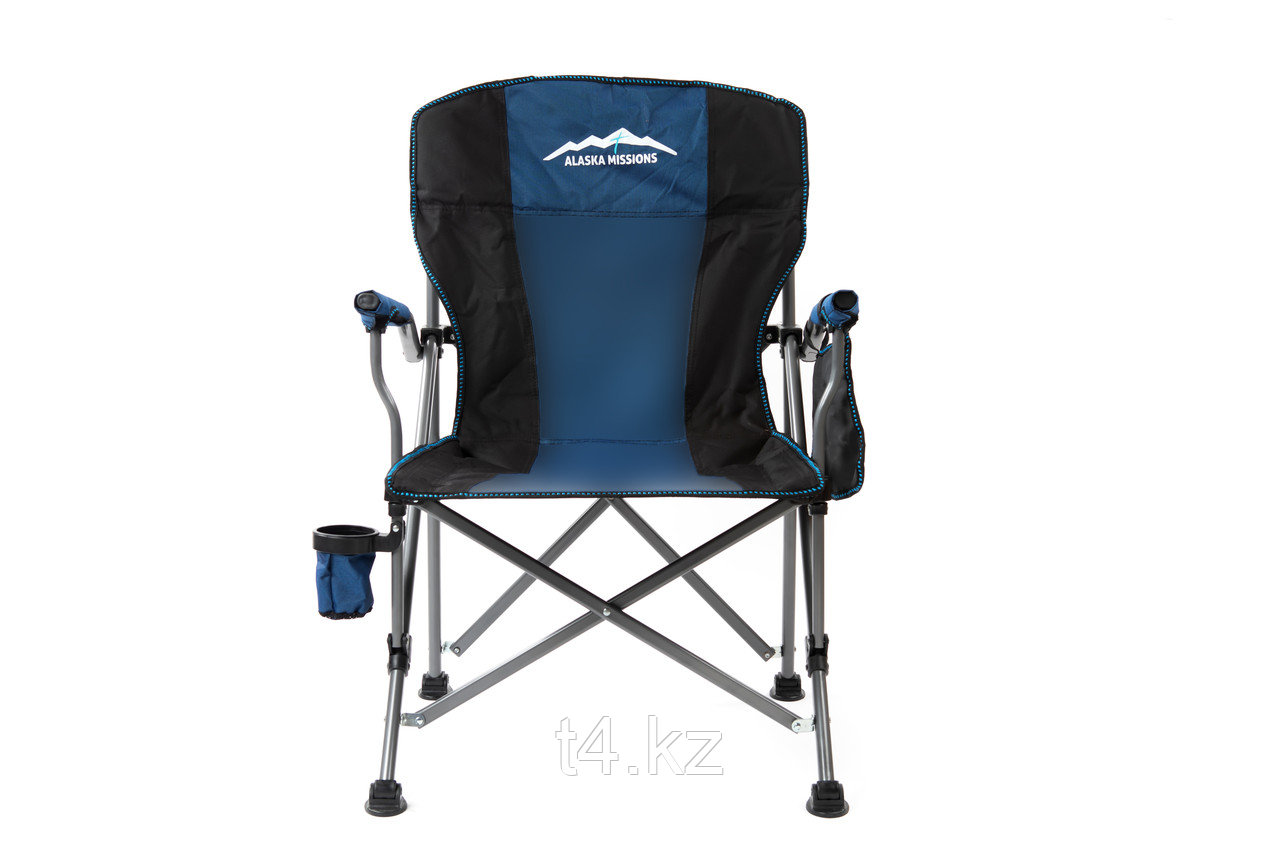 Складное туристическое кресло. Большой размер. С круглыми подлокотниками - ALASKA BLUE