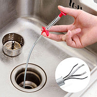 Инструмент для очистки слива в ванной и кухни 80 см