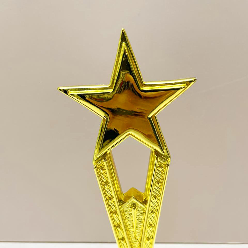 Кубок для награждения со звездой 24 см золотистый - фото 4 - id-p113747655