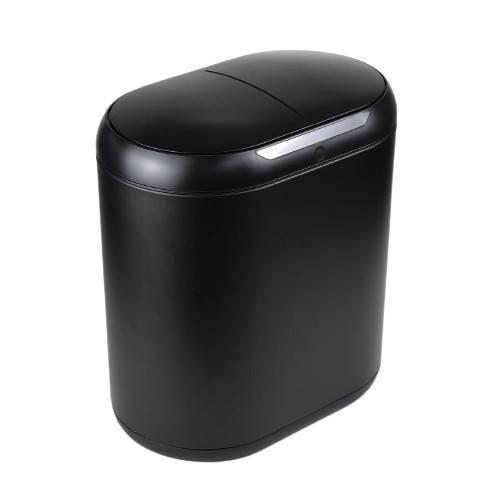 Сенсорная бесконтактная корзина для мусора 9 литров нержавеющая сталь (чёрный) - фото 1 - id-p113748805