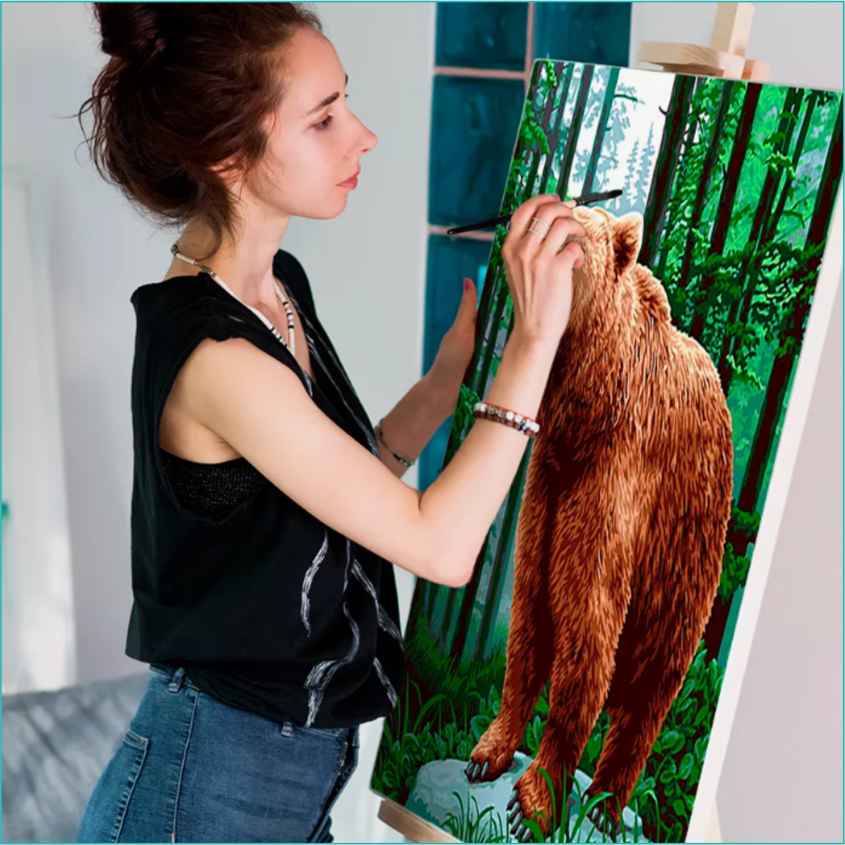 Картина по номерам "Бурый медведь" (40х50) - фото 3 - id-p113748818