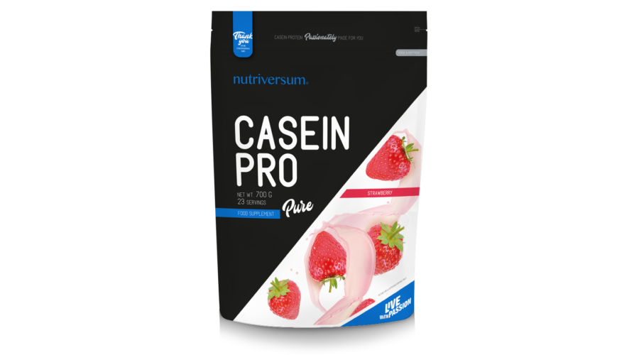 Pure Casein, 700 g, NUTRIVERSUM Strawberry - фото 1 - id-p110296415