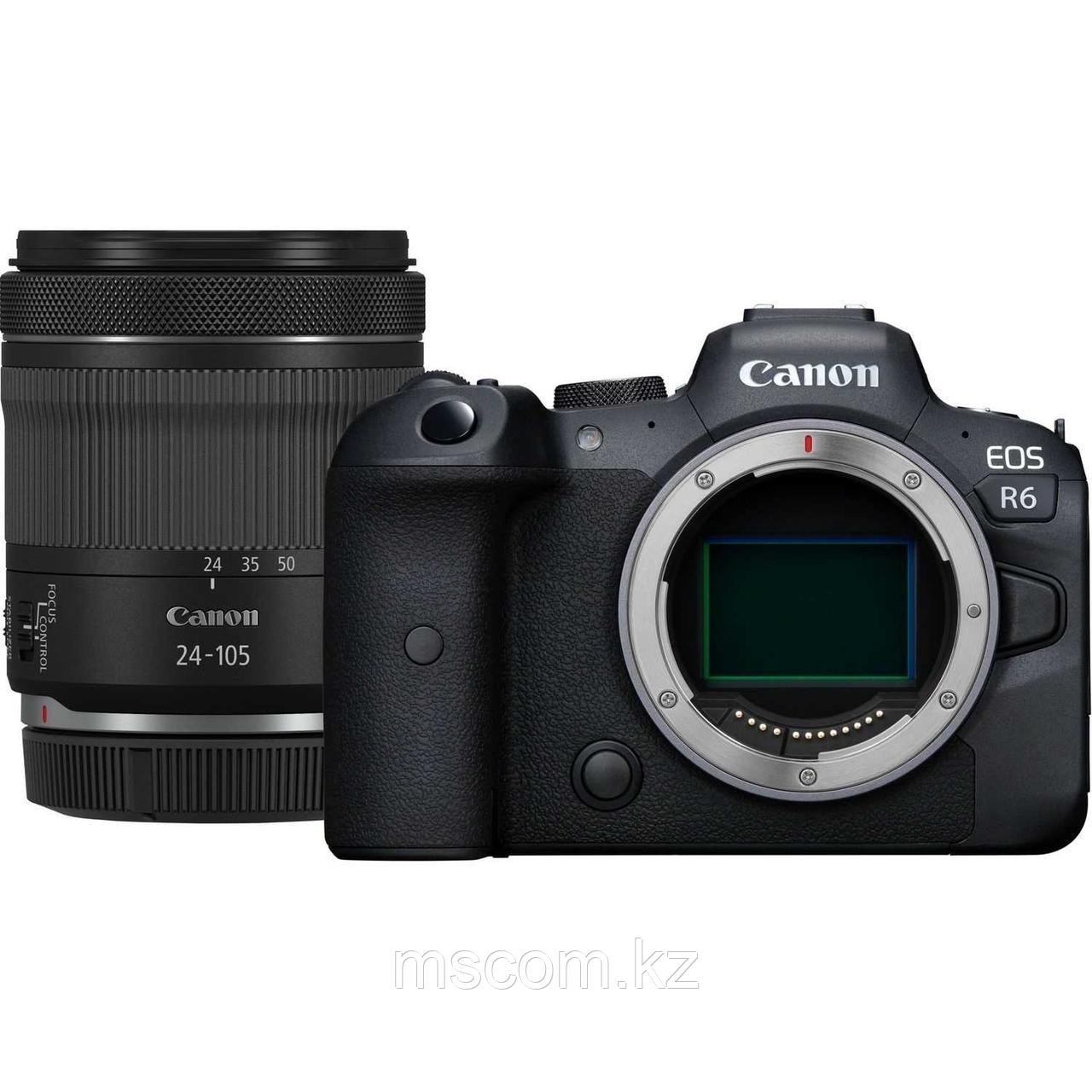 Фотоаппарат цифровой беззеркальный Canon EOS R6 RF24-105mm F4-7.1 IS STM KIT черный, 20 Mpx CMOS 35мм, 3840 x - фото 1 - id-p113565828