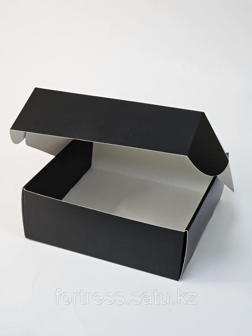 Коробка 20*20*7см черная с серебром - фото 2 - id-p102149467