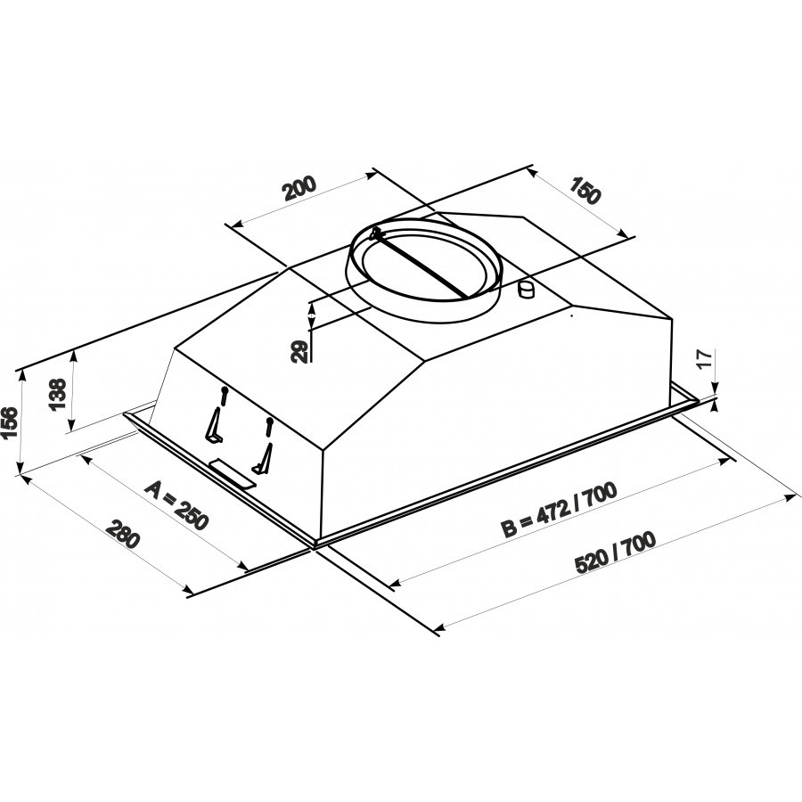 Встраиваемая вытяжка Zorg Modul 700-70-IS (Нерж) - фото 2 - id-p113754950